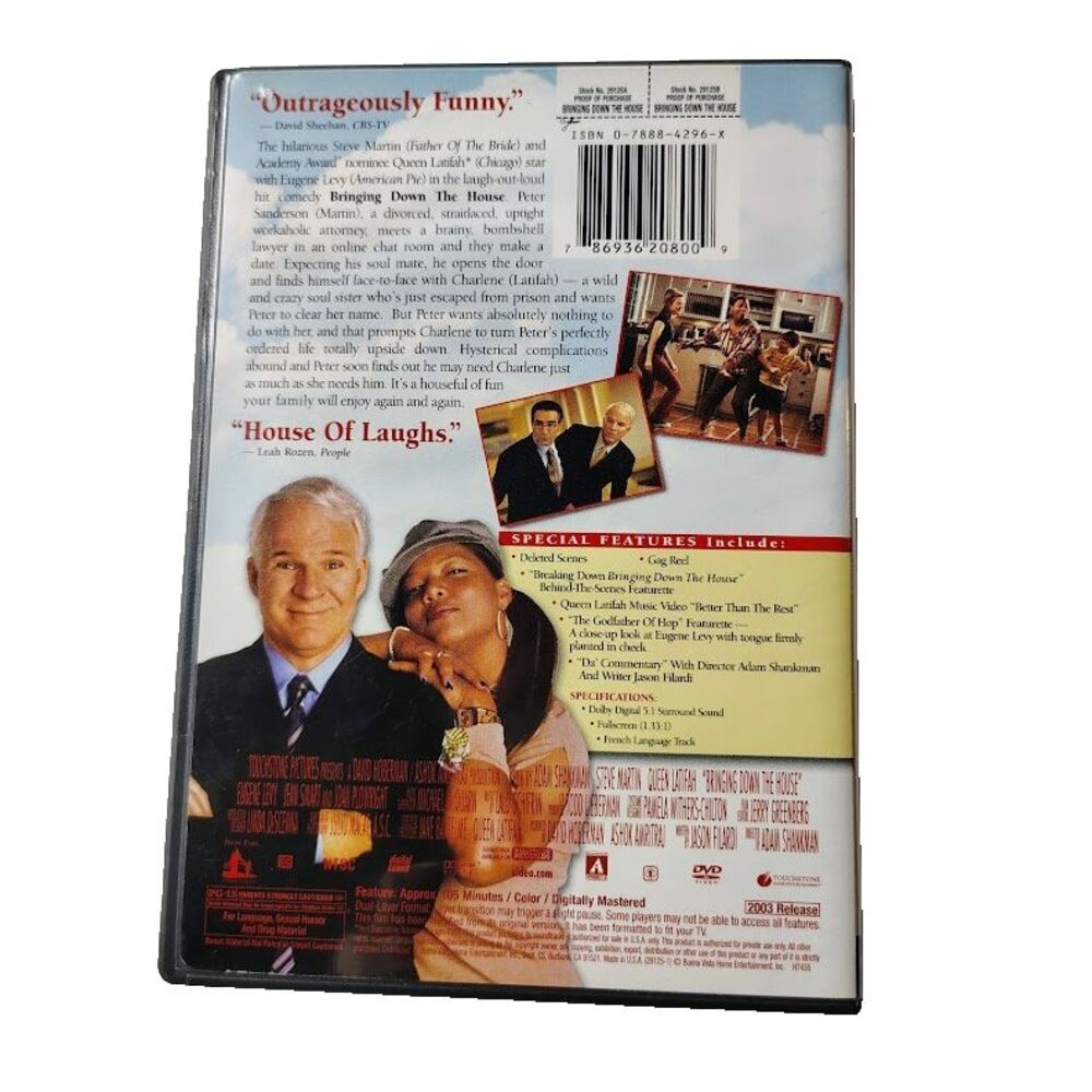 Bringing Down the House DVD 2003 Movie Comedy Steve Martin Queen Latifah PG 13 - Picture 2 of 3